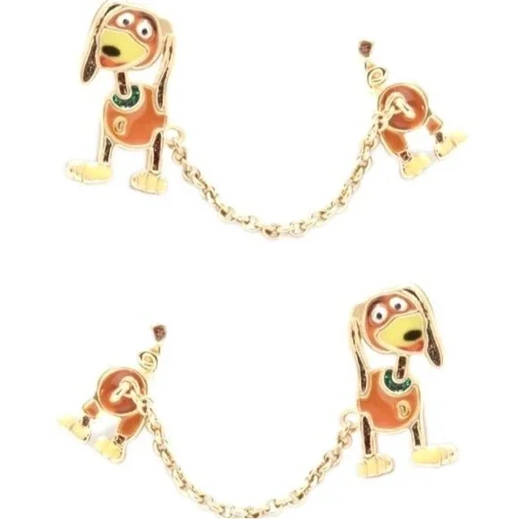 Disney Pixar Toy Story Slink Slinky Dog Dachshund Baublebar 2-Hole Earrings - Picture 5 of 6